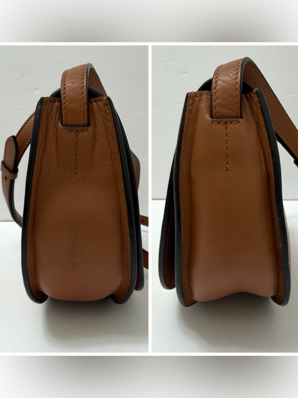 Cuyana Mini Saddle Leather Crossbody Bag in Caramel - Picture 7 of 16